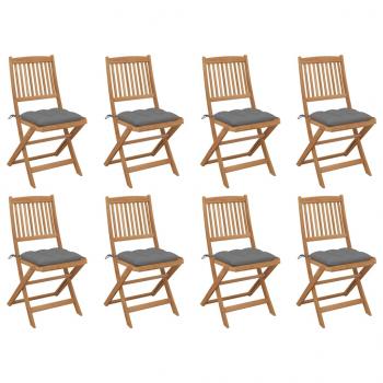 ARDEBO.de - Klappbare Gartenstühle mit Kissen 8 Stk. Massivholz Akazie