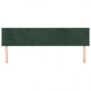 Kopfteile 2 Stk. Dunkelgrün 90x5x78/88 cm Samt