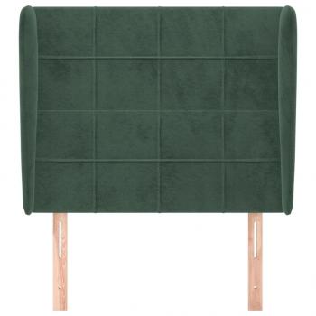 Kopfteil mit Ohren Dunkelgrün 83x23x118/128 cm Samt