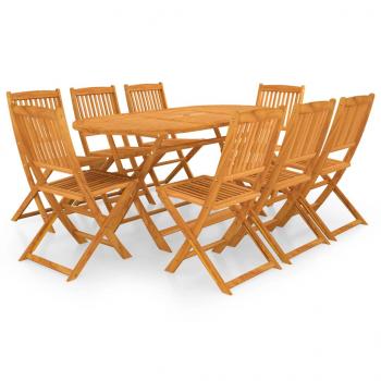ARDEBO.de - 9-tlg. Garten-Essgruppe Klappbar Massivholz Akazie