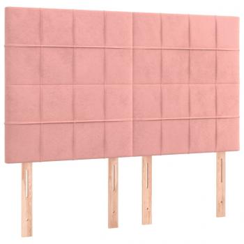 Boxspringbett mit Matratze Rosa 140x190 cm Samt