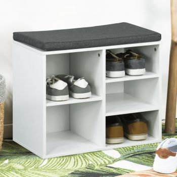 ARDEBO.de - HI Schuhregal mit Kissen 51,5x29x48 cm Weiß