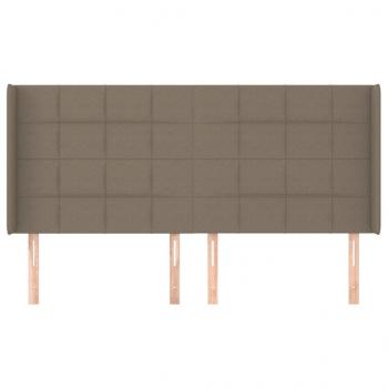 Kopfteil mit Ohren Taupe 203x16x118/128 cm Stoff