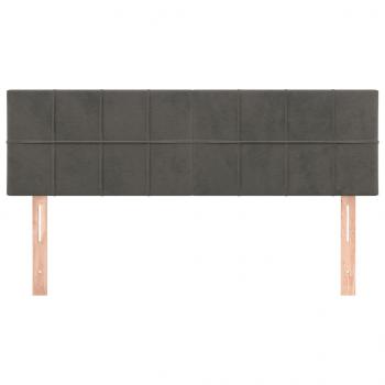 Kopfteile 2 Stk. Dunkelgrau 72x5x78/88 cm Samt