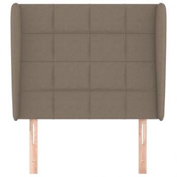 Kopfteil mit Ohren Taupe 103x23x118/128 cm Stoff 