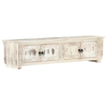 ARDEBO.de - TV-Schrank Weiß 140x30x35 cm Massivholz Mango 