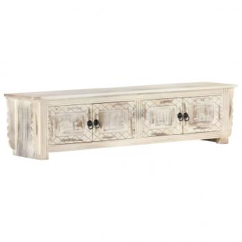 TV-Schrank Weiß 140x30x35 cm Massivholz Mango 