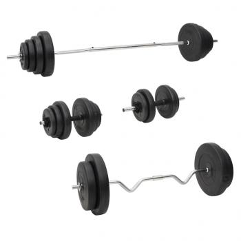 ARDEBO.de - Langhantel und Kurzhantel mit Gewichten 120 kg