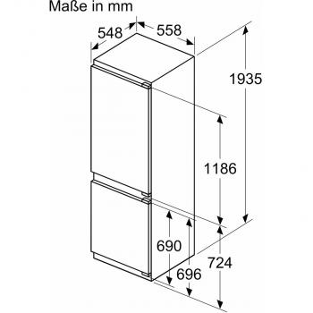Neff KI7962FD0 N 50 Einbau Kühl-Gefrierkombination, Nischenhöhe 194 cm, 55,8 cm breit, 290L, NoFrost, Festtürtechnik, LED Beleuchtung, Home Connect