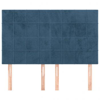 Kopfteile 4 Stk. Dunkelblau 72x5x78/88 cm Samt