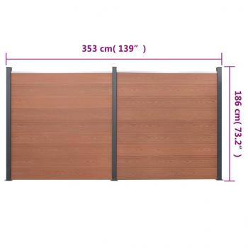 Zaunelement-Set Braun 353x186 cm WPC