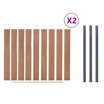 Zaunelement-Set Braun 353x186 cm WPC