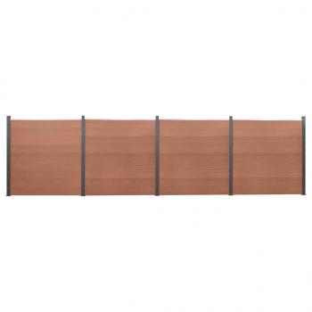 ARDEBO.de - Zaunelement-Set Braun 699x186 cm WPC