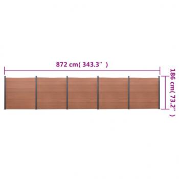 Zaunelement-Set Braun 872x186 cm WPC