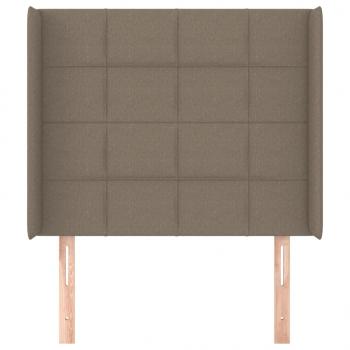 Kopfteil mit Ohren Taupe 93x16x118/128 cm Stoff