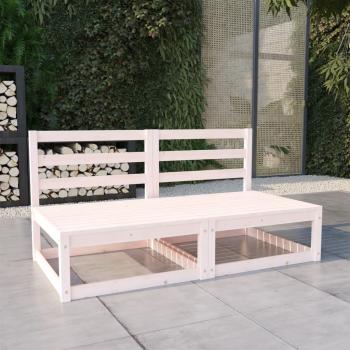 ARDEBO.de - Gartensofa 2-Sitzer Weiß Massivholz Kiefer
