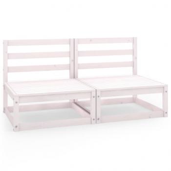 Gartensofa 2-Sitzer Weiß Massivholz Kiefer