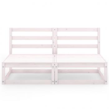 Gartensofa 2-Sitzer Weiß Massivholz Kiefer