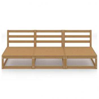 Outdoor-Sofa 3-Sitzer Honigbraun Massivholz Kiefer