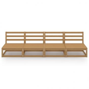 Outdoor-Sofa 4-Sitzer Honigbraun Massivholz Kiefer