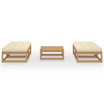 5-tlg. Garten-Lounge-Set mit Kissen Kiefer Massivholz