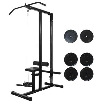 Fitnessstation mit Gewichtsscheiben 40 kg