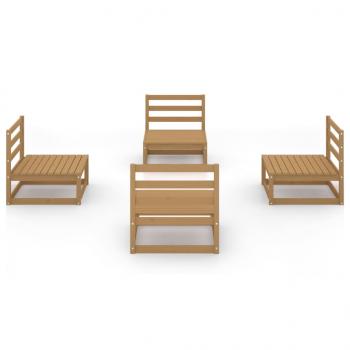 4-tlg. Garten-Lounge-Set Honigbraun Massivholz Kiefer