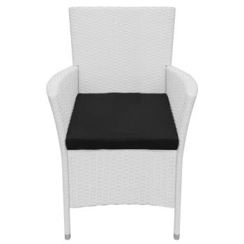 ARDEBO.de - 9-tlg. Garten-Essgruppe Poly Rattan Cremeweiß