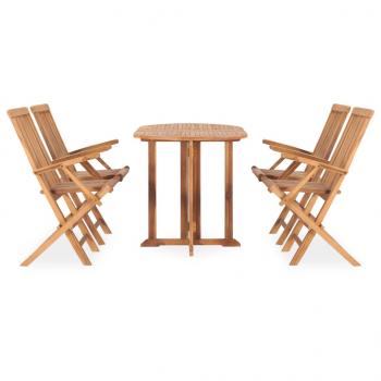 5-tlg. Garten-Essgruppe Klappbar Massivholz Teak