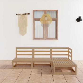 ARDEBO.de - 4-tlg. Garten-Lounge-Set Honigbraun Massivholz Kiefer