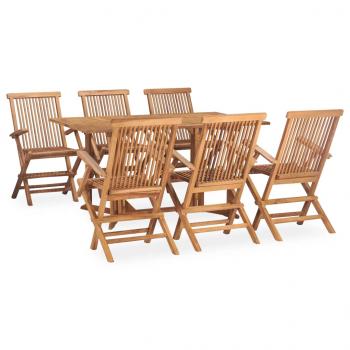 ARDEBO.de - 7-tlg. Garten-Essgruppe Klappbar Massivholz Teak