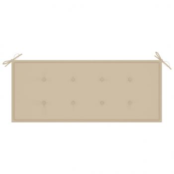 Stapelbare Gartenbank mit Auflage 128,5 cm Massivholz Teak