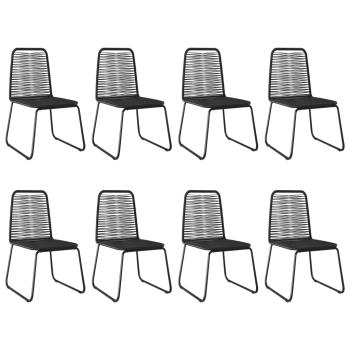 9-tlg. Garten-Essgruppe PVC Rattan Schwarz und Braun