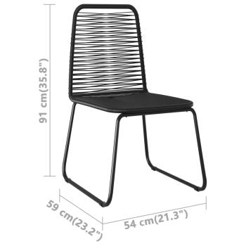 9-tlg. Garten-Essgruppe PVC Rattan Schwarz und Braun