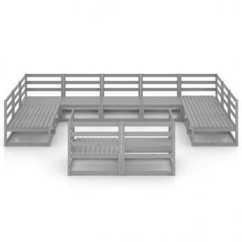 11-tlg. Garten-Lounge-Set Massivholz Kiefer