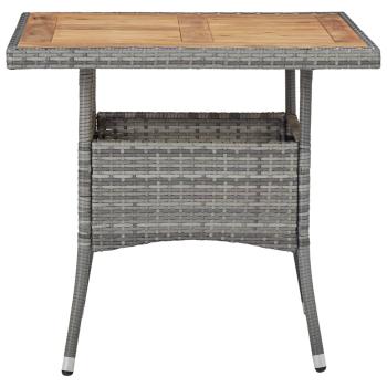 5-tlg. Garten-Essgruppe Poly Rattan und Akazienholz Grau
