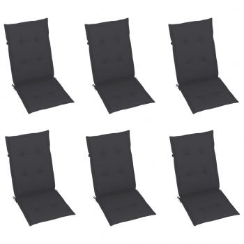 Klappbare Gartenstühle 6 Stk. mit Auflagen Massivholz Akazie