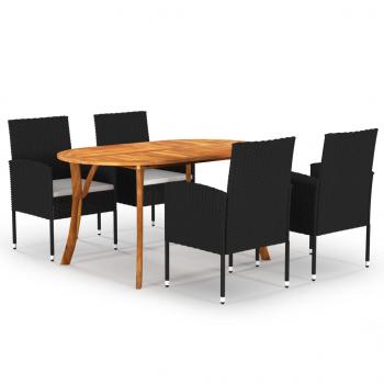 ARDEBO.de - 5-tlg. Garten-Essgruppe Schwarz