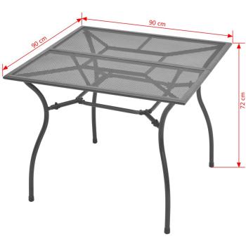 5-tlg. Garten-Essgruppe mit Klappstühlen Stahl Anthrazit