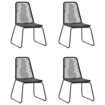 5-tlg. Garten-Essgruppe PVC Rattan Schwarz und Braun