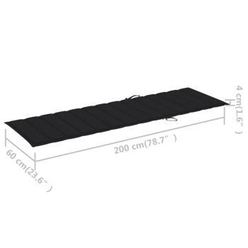 Sonnenliegen 2 Stk. mit Auflagen Massivholz Akazie