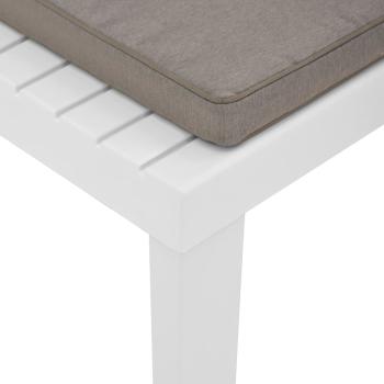 4-tlg. Garten-Lounge-Set mit Kissen Kunststoff Weiß