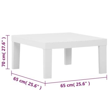 4-tlg. Garten-Lounge-Set mit Kissen Kunststoff Weiß