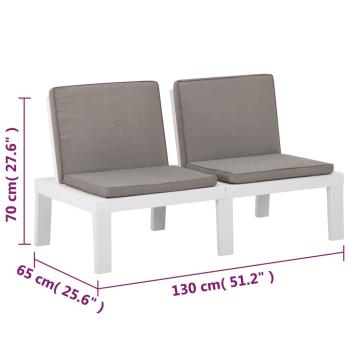 4-tlg. Garten-Lounge-Set mit Kissen Kunststoff Weiß