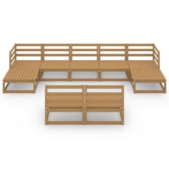 9-tlg. Garten-Lounge-Set Massivholz Kiefer
