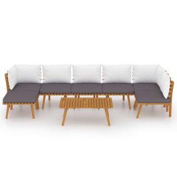 8-tlg. Garten-Lounge-Set mit Kissen Massivholz Akazie