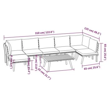 8-tlg. Garten-Lounge-Set mit Kissen Massivholz Akazie