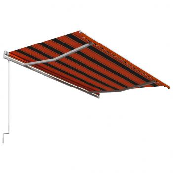 Automatisch Einziehbare Markise 400×300 cm Orange und Braun