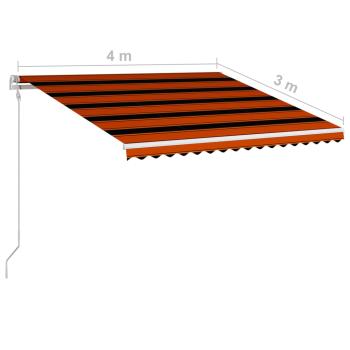 Automatisch Einziehbare Markise 400×300 cm Orange und Braun