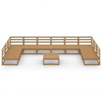 11-tlg. Garten-Lounge-Set Massivholz Kiefer